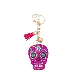 Pink Rhinestone Skull Keychain/Purse Charm